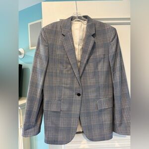 Calvin Klein Gray Checkered Blazer